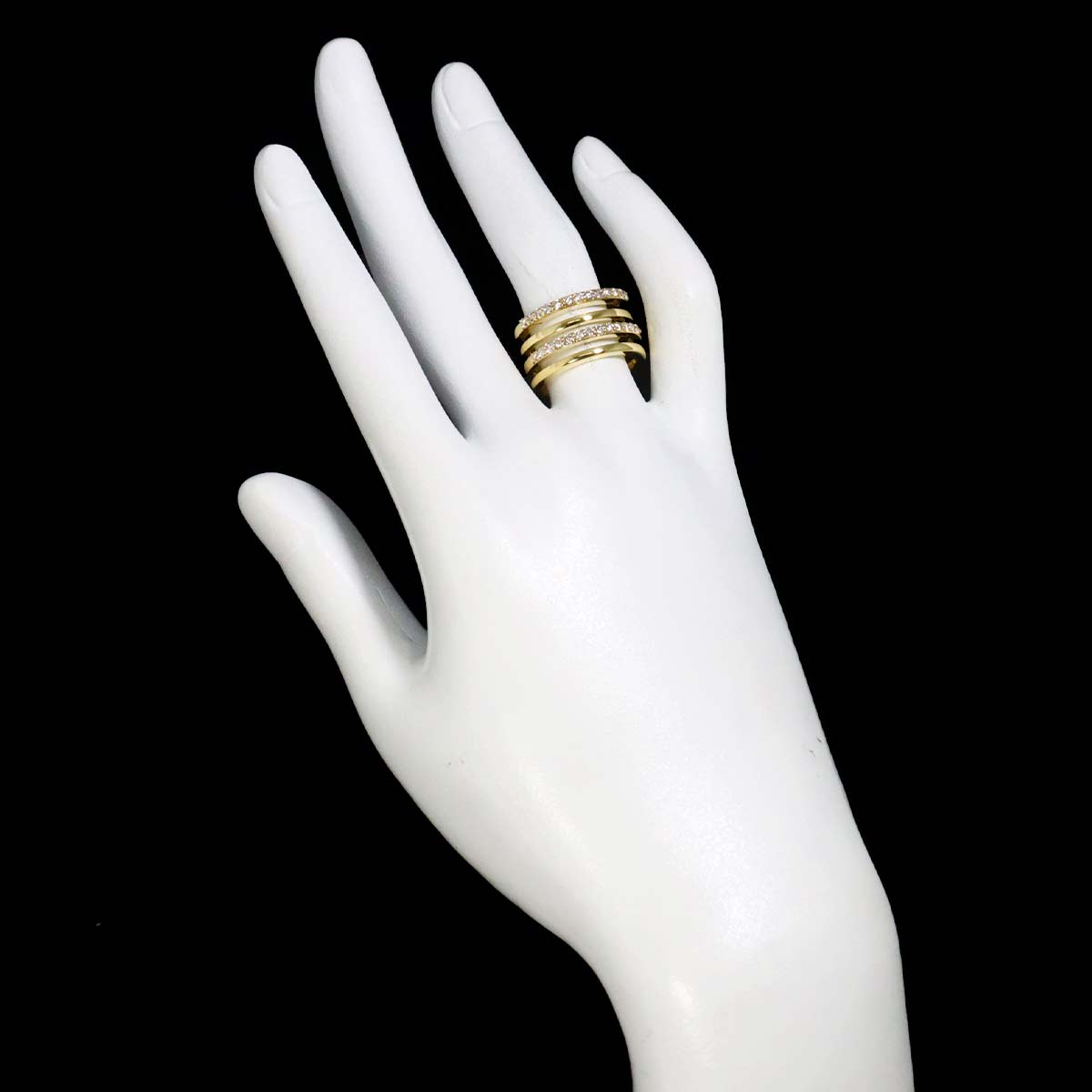 Diamond 0.55ct Ring 18K YG Yellow Gold 750 Size5.75-6(US)