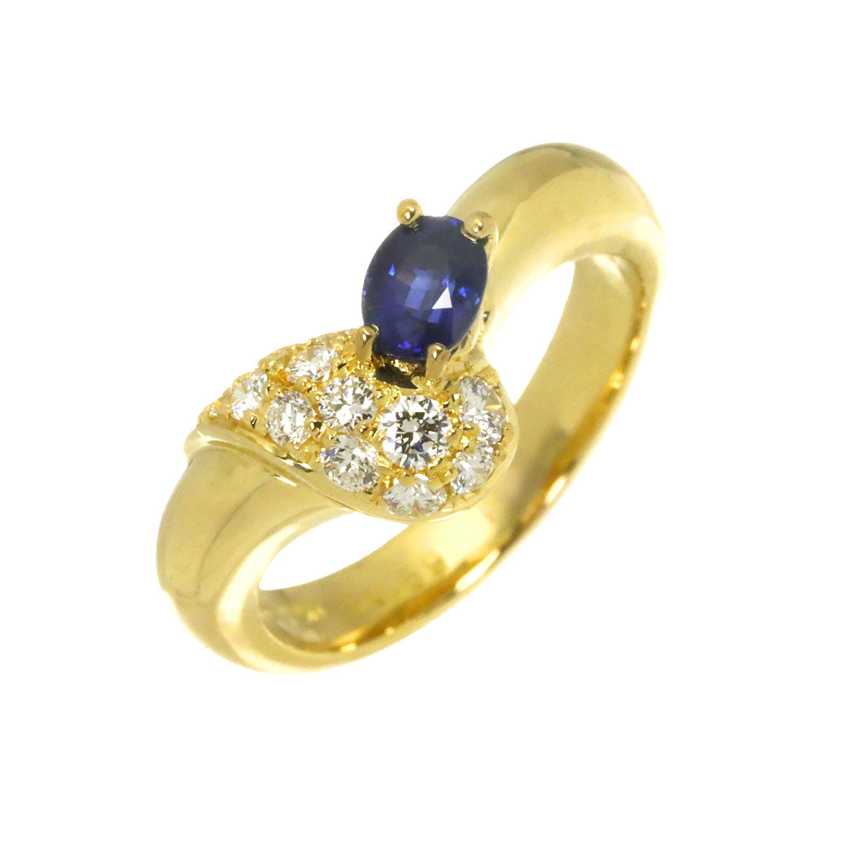 Sapphire 0.69ct Diamnd 0.42ct Ring 18K YG Size7.25(US)
