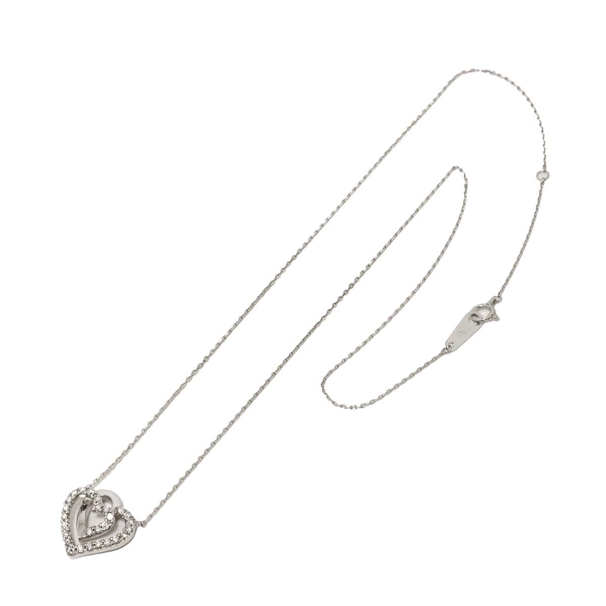 Diamond 0.31ct Heart Necklace 18K WG 750