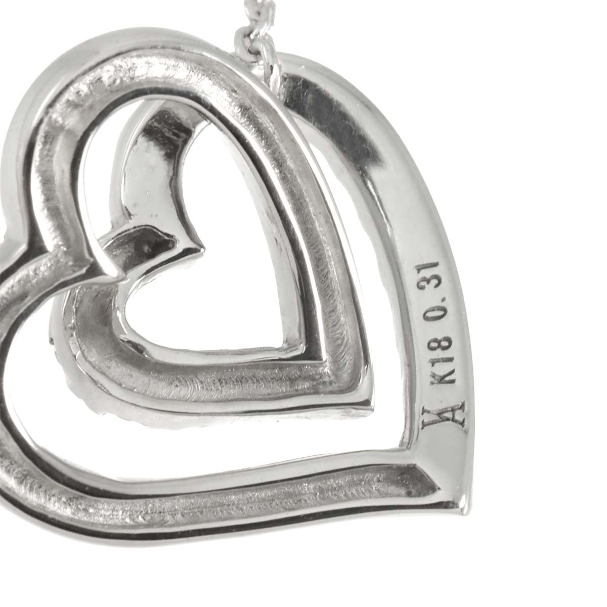Diamond 0.31ct Heart Necklace 18K WG 750