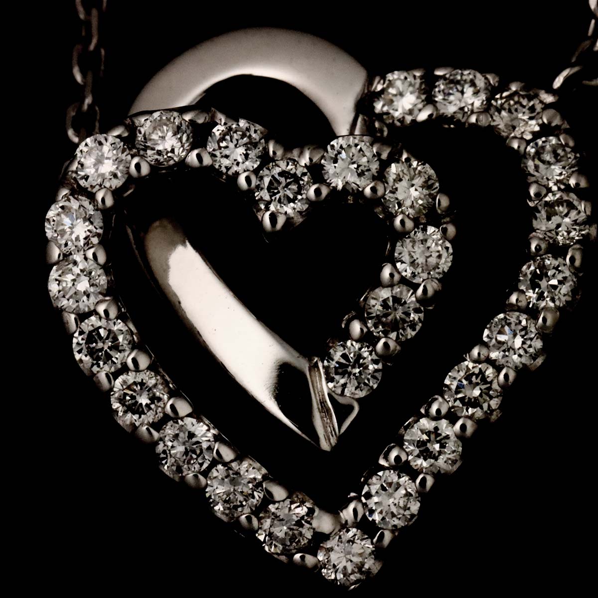 Diamond 0.31ct Heart Necklace 18K WG 750