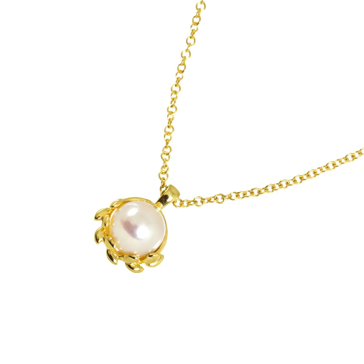 Olive Leaf Pearl Akoya pearl 6.0mm Necklace 18K YG 750