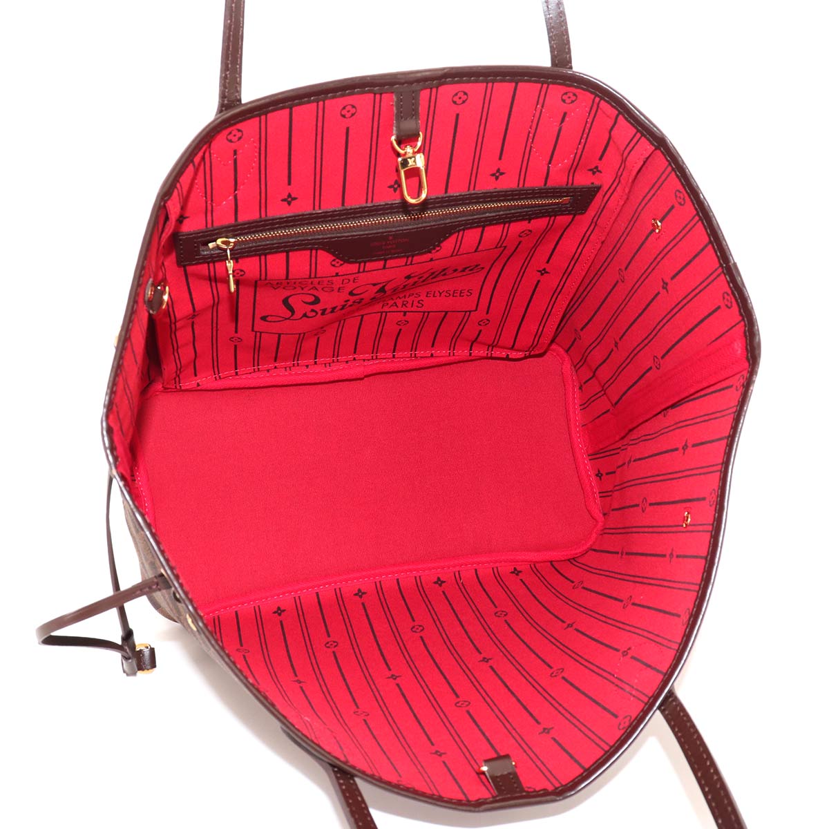 Damier Neverfull MM Tote Bag Ebene Cerise N51105 Purse