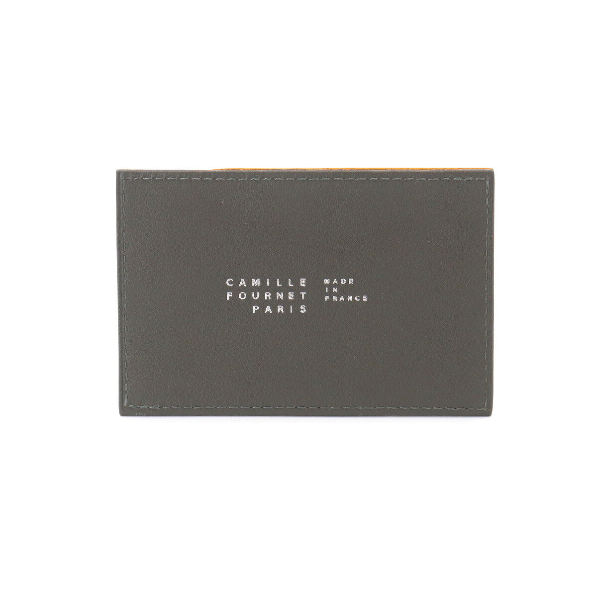Card Case Leather Grey Logos