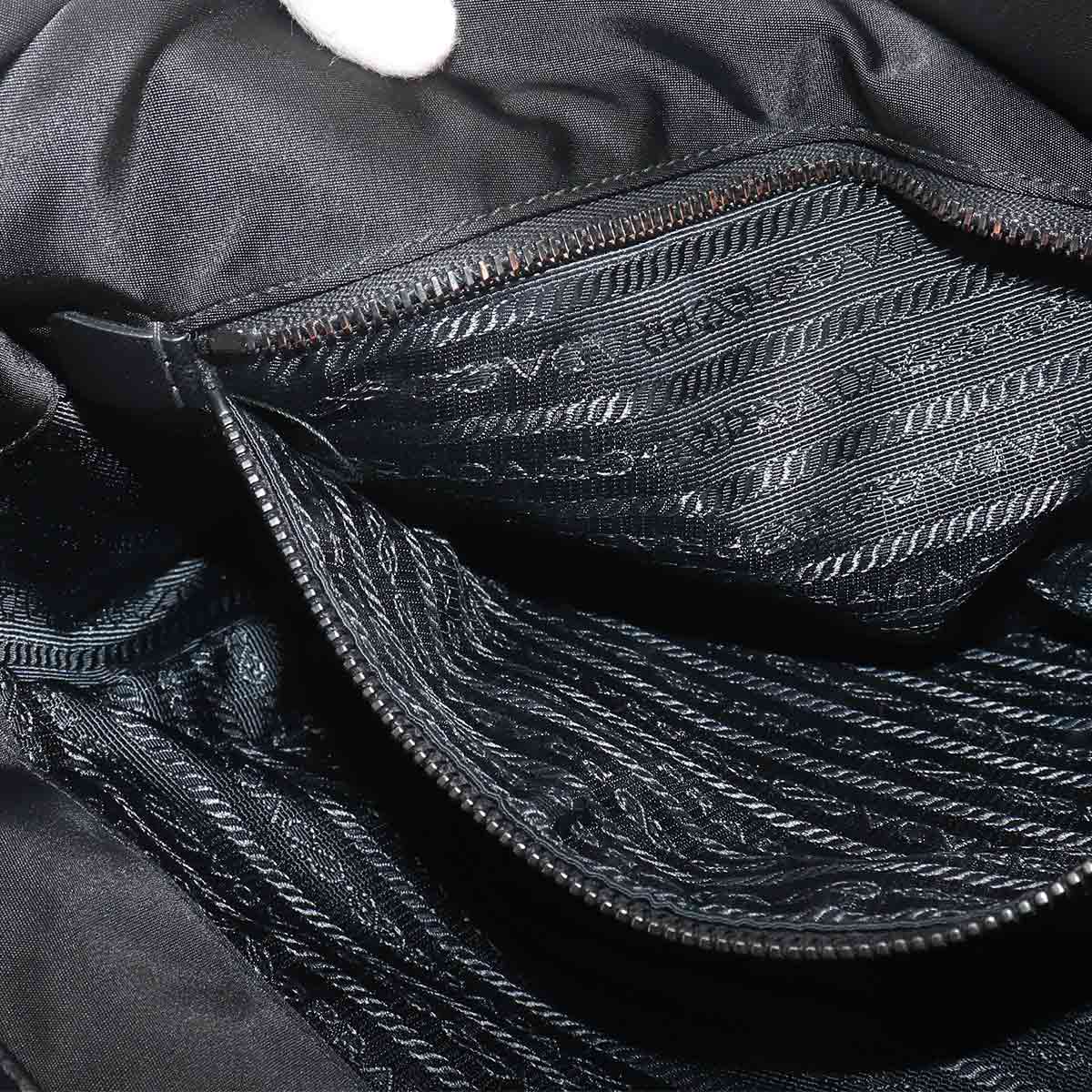 Messenger Shoulder Bag Nylon Saffiano Leather Nero Black V166