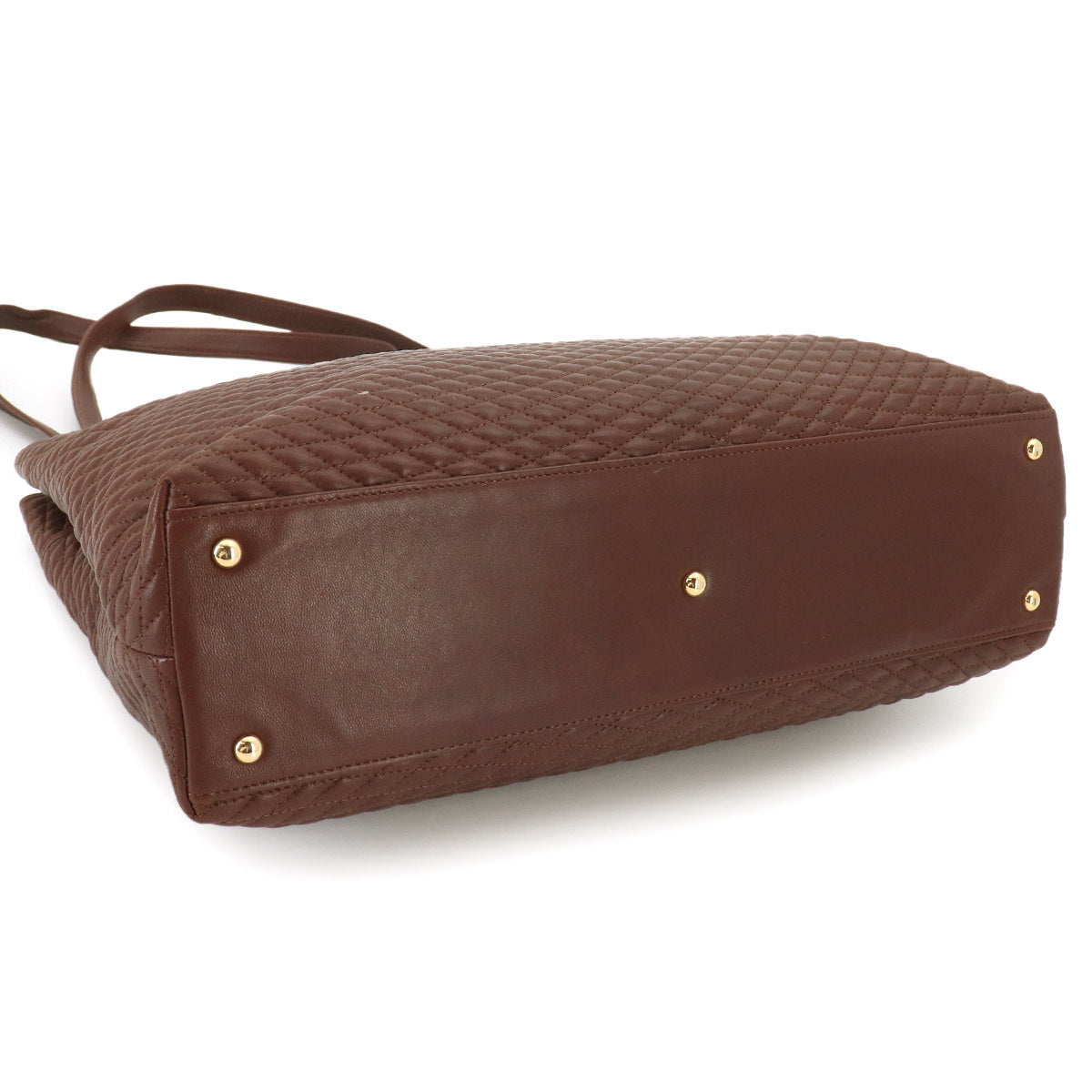 BALLY Chain Tote Bag Leather Brown Purse