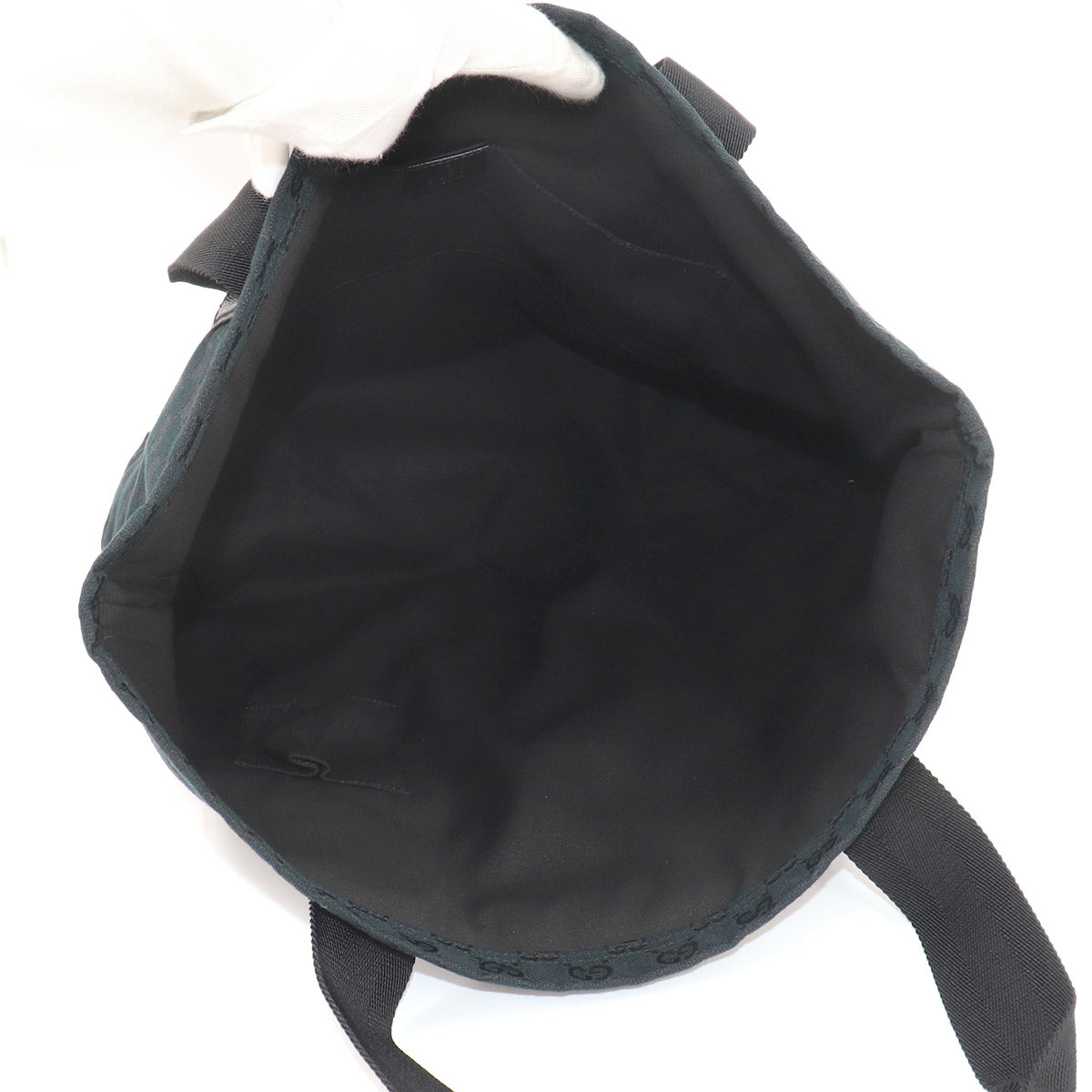 GG Canvas Tote Bag Leather Black 189669 Purse