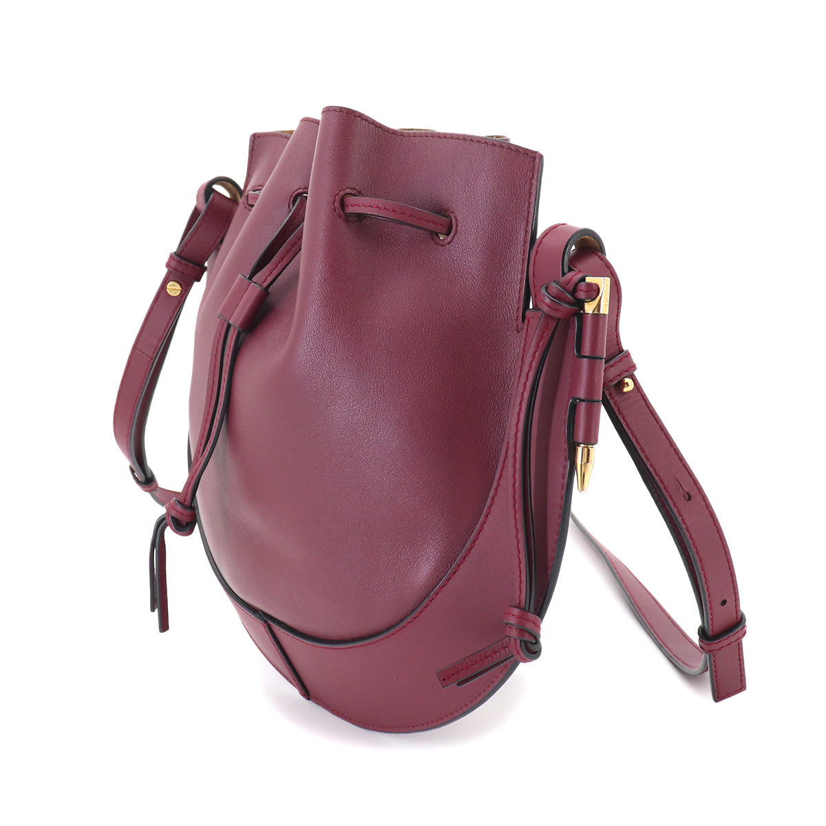 Horseshoe Shoulder Bag Leather Bordeaux Purse