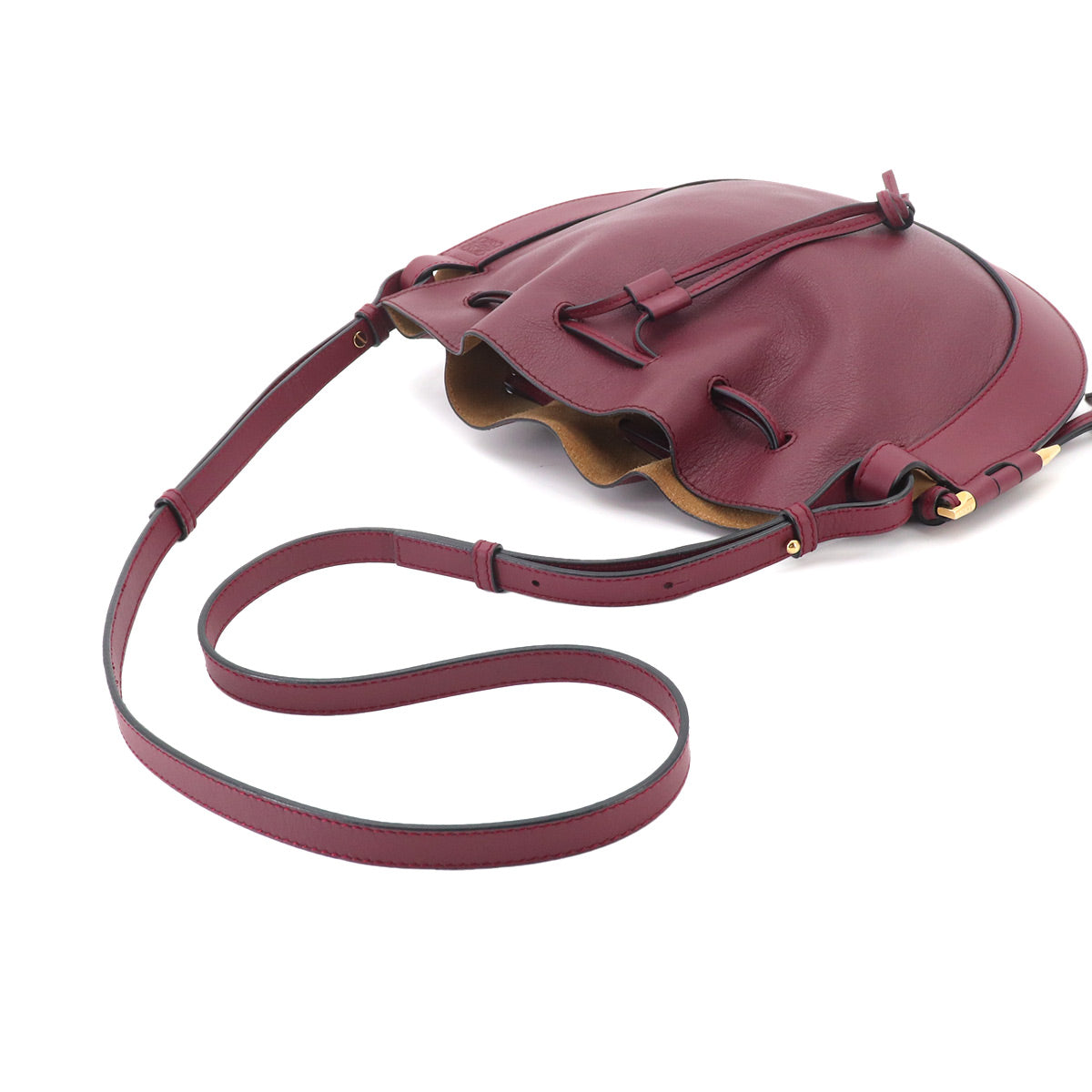 Horseshoe Shoulder Bag Leather Bordeaux Purse