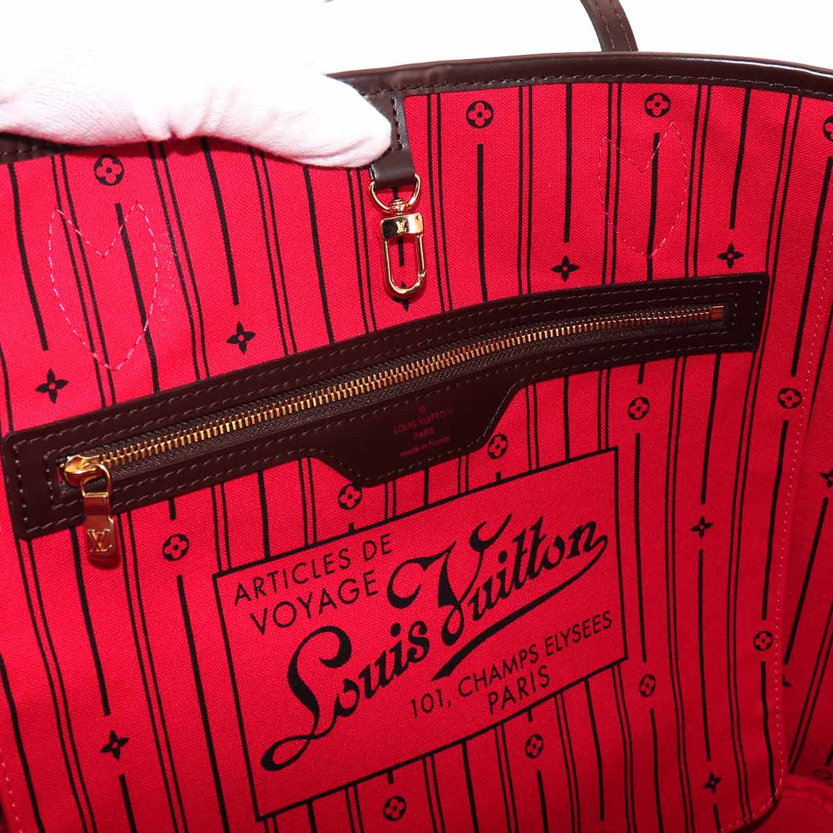 Damier Neverfull GM Tote Bag Ebene Cerise N51106 Purse