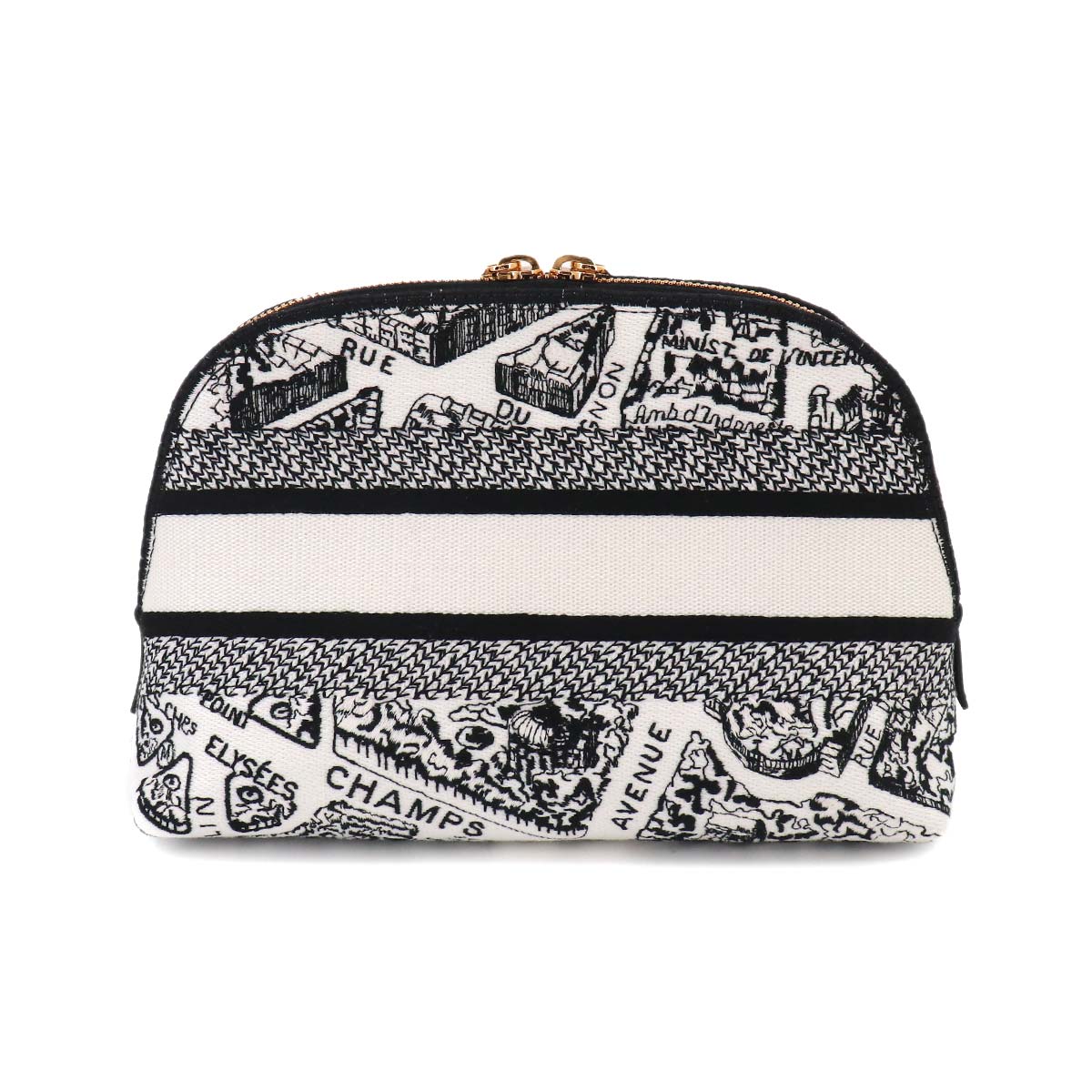 Plan de Paris Pouch Canvas Black White