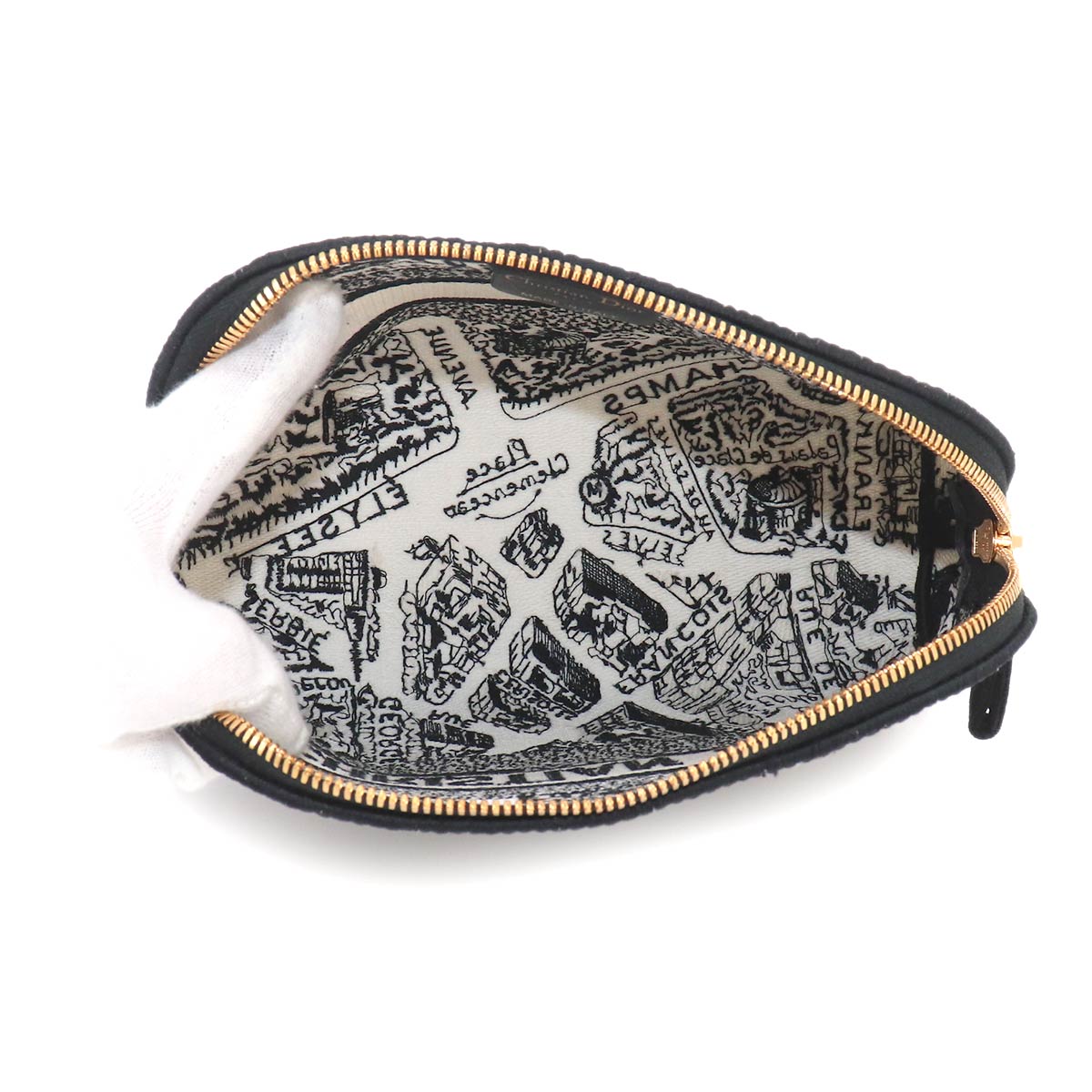 Plan de Paris Pouch Canvas Black White
