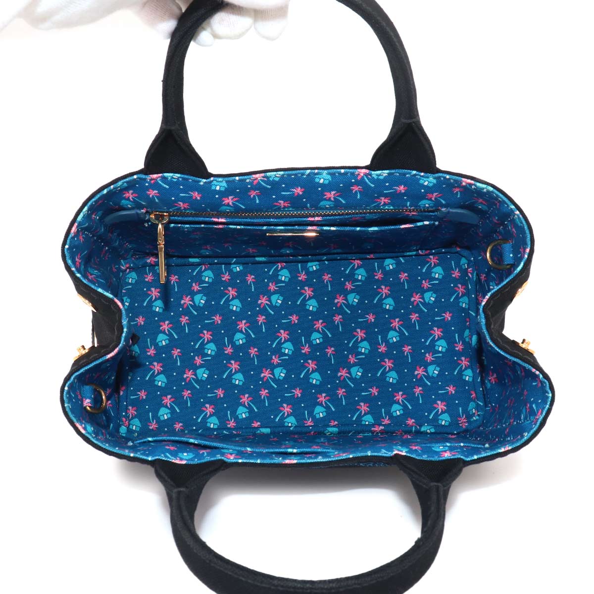 Canapa Mini 2way Hand Shoulder Bag Canvas Nero 1BG439 Purse