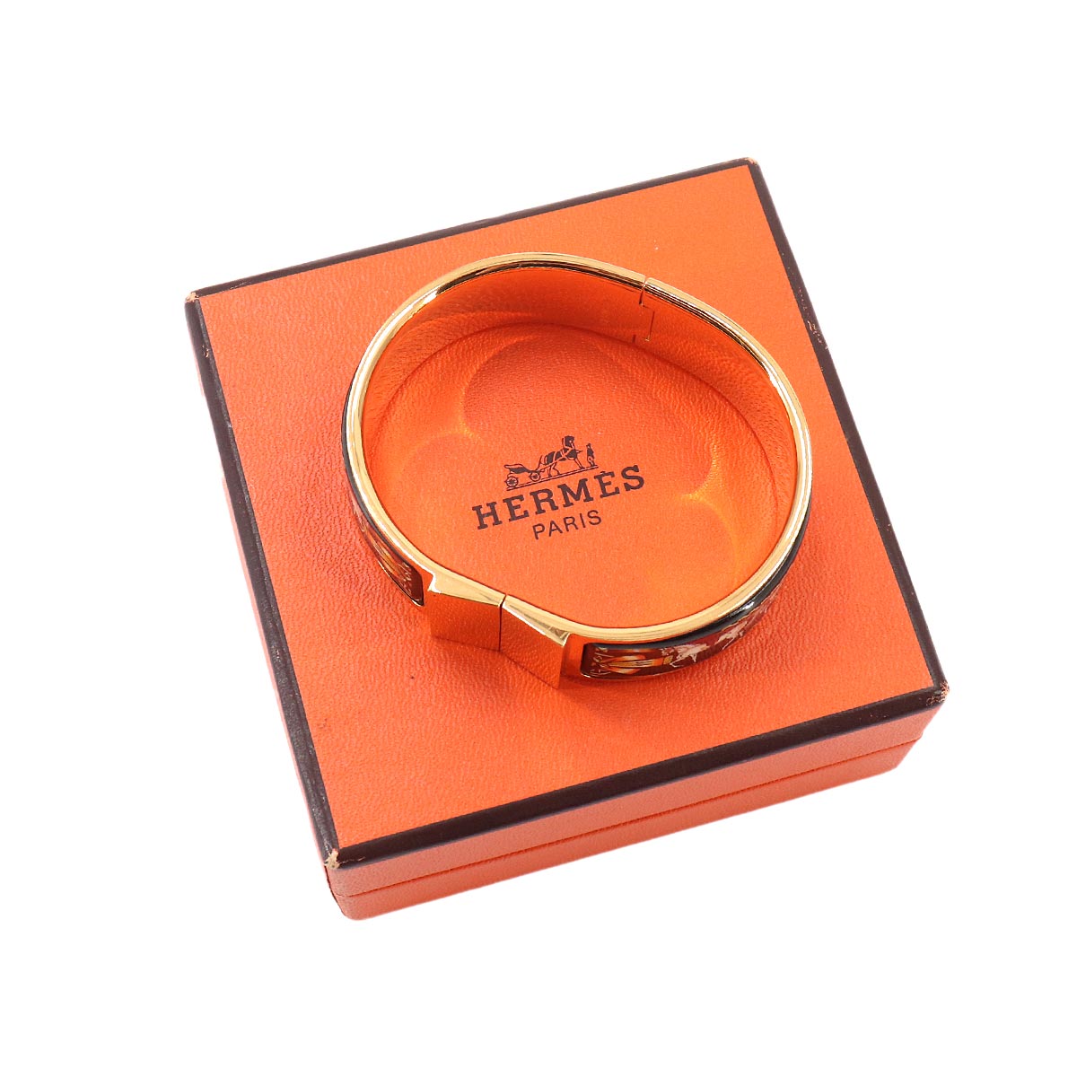 Loquet Email GM Bracelet Bangle Gold Black Accessory