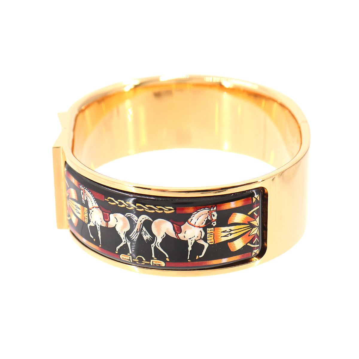Loquet Email GM Bracelet Bangle Gold Black Accessory