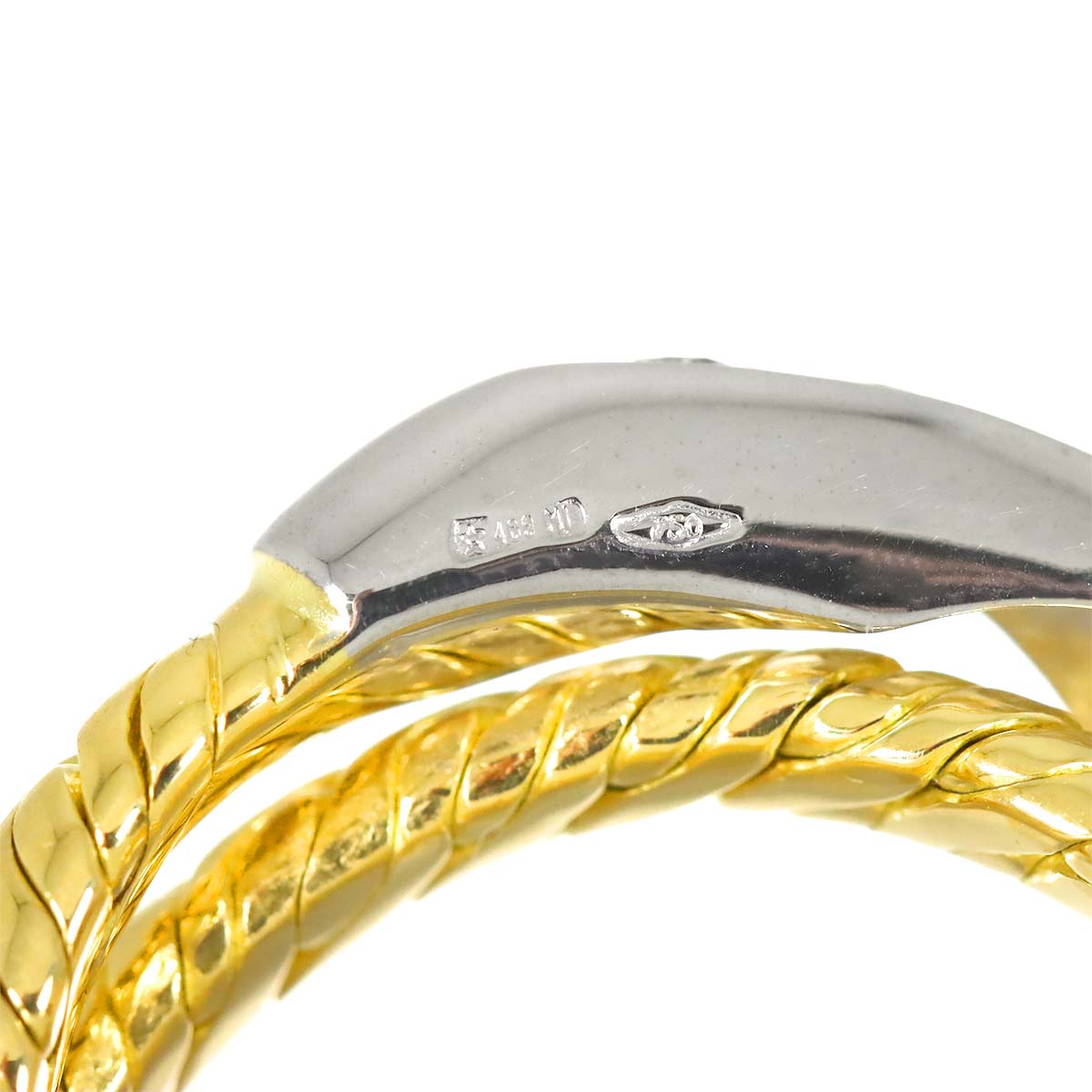 Diamond Ring 18K YG WG 750 Size6.75-7.25(US)