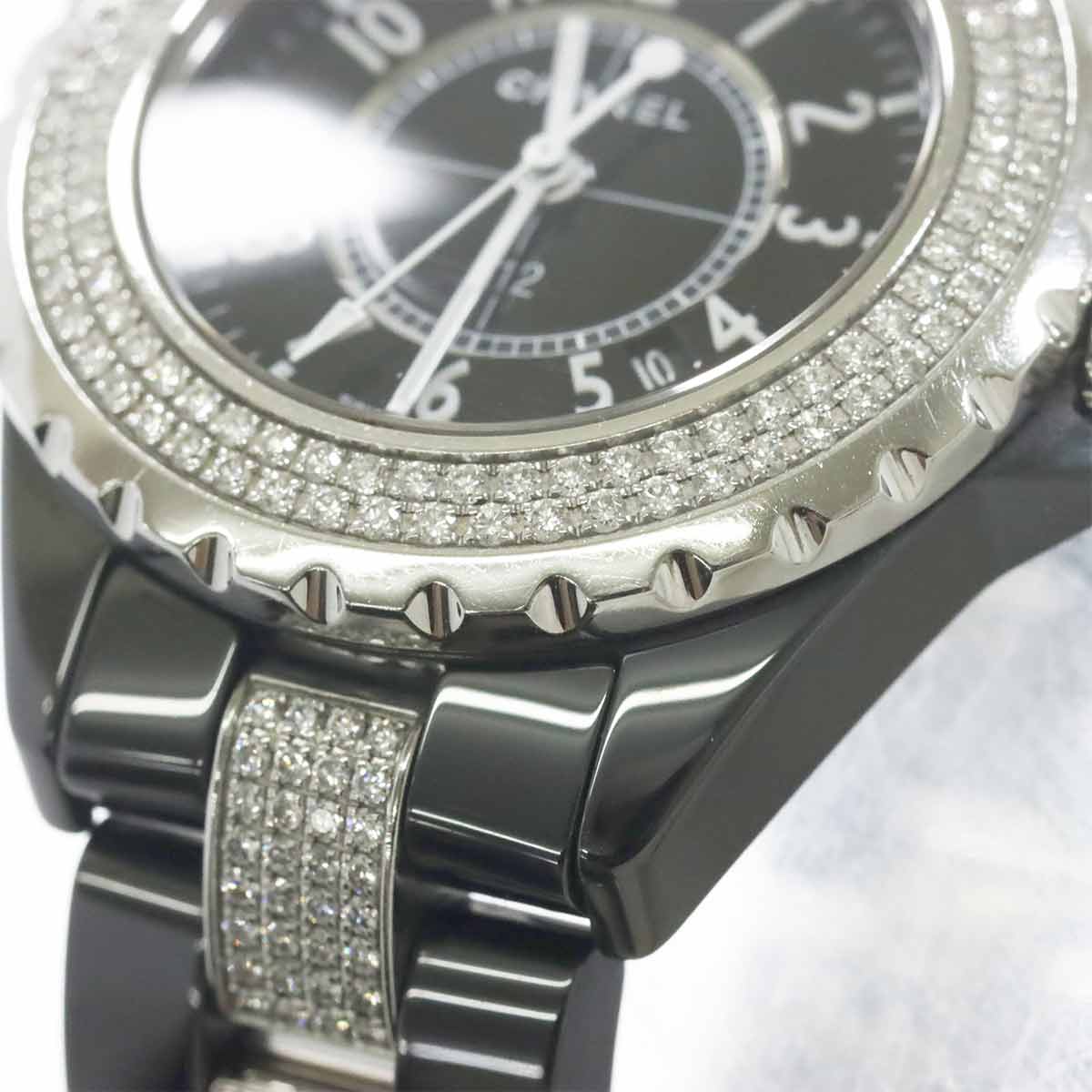 J12 33mm H1338 Diamond Date Quartz Black Dial Ladies