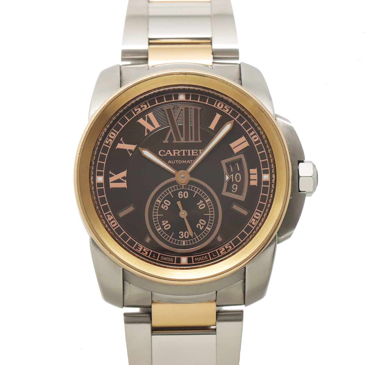 Calibre de Cartier W7100050 Date 750 PG Brown Dial Mens