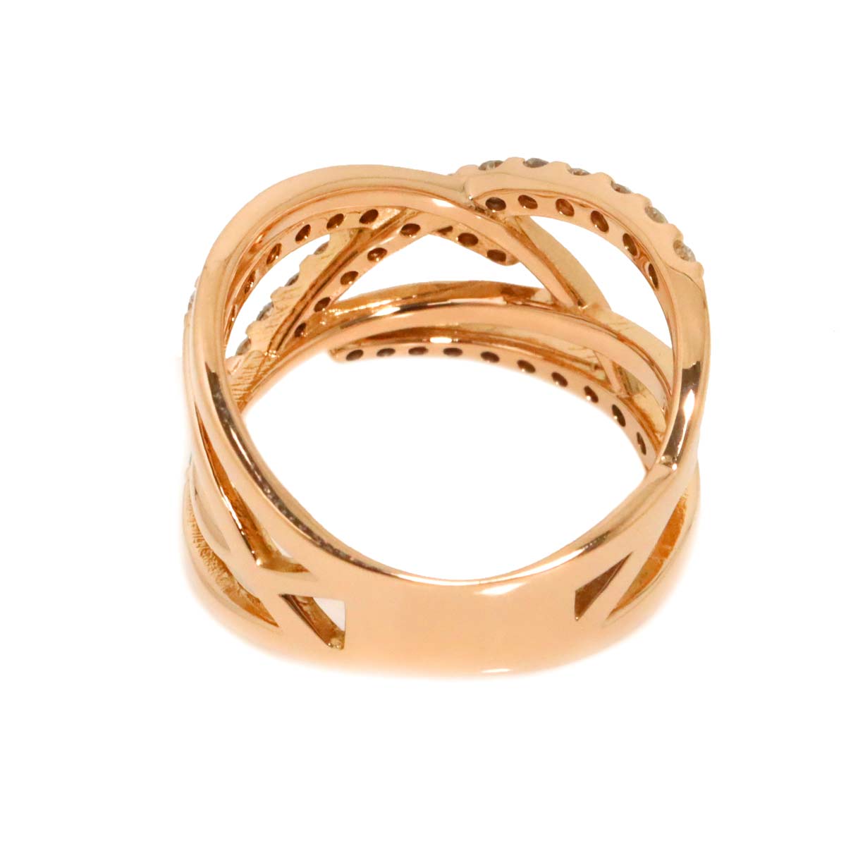 Diamond 0.58ct Ring 18K PG Pink Gold 750 Size5.25-5.5(US)