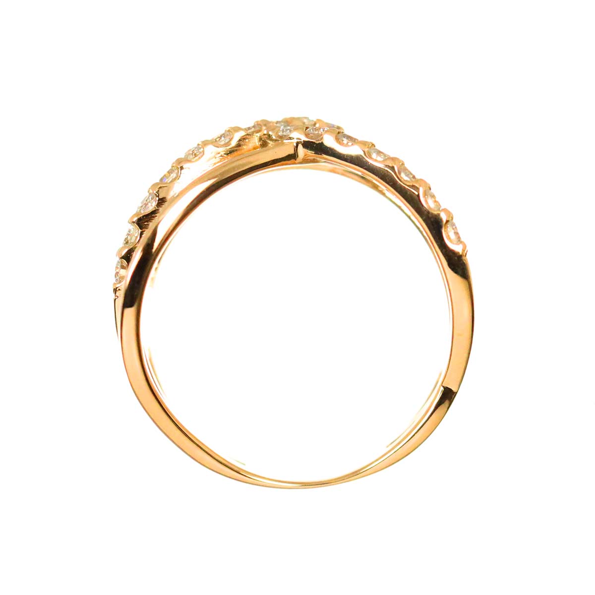 Diamond 0.58ct Ring 18K PG Pink Gold 750 Size5.25-5.5(US)