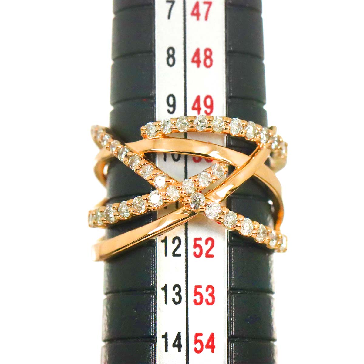 Diamond 0.58ct Ring 18K PG Pink Gold 750 Size5.25-5.5(US)