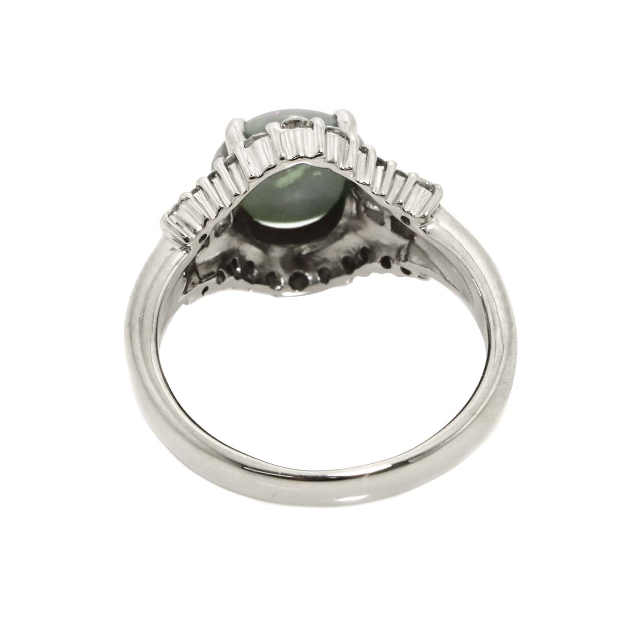 Opal 1.18ct Diamond 0.47ct Ring Pt Platinum size6(US)