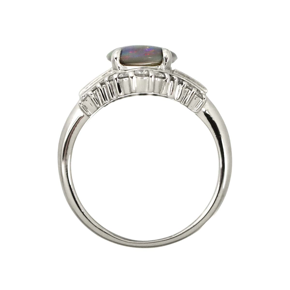 Opal 1.18ct Diamond 0.47ct Ring Pt Platinum size6(US)