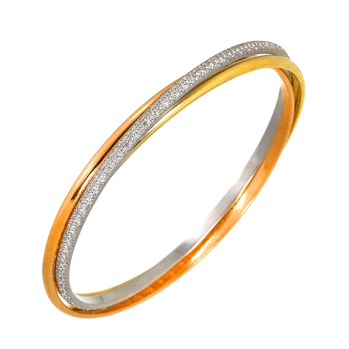 Trinity SM Diamond Bracelet 18K YG WG PG 750 size16