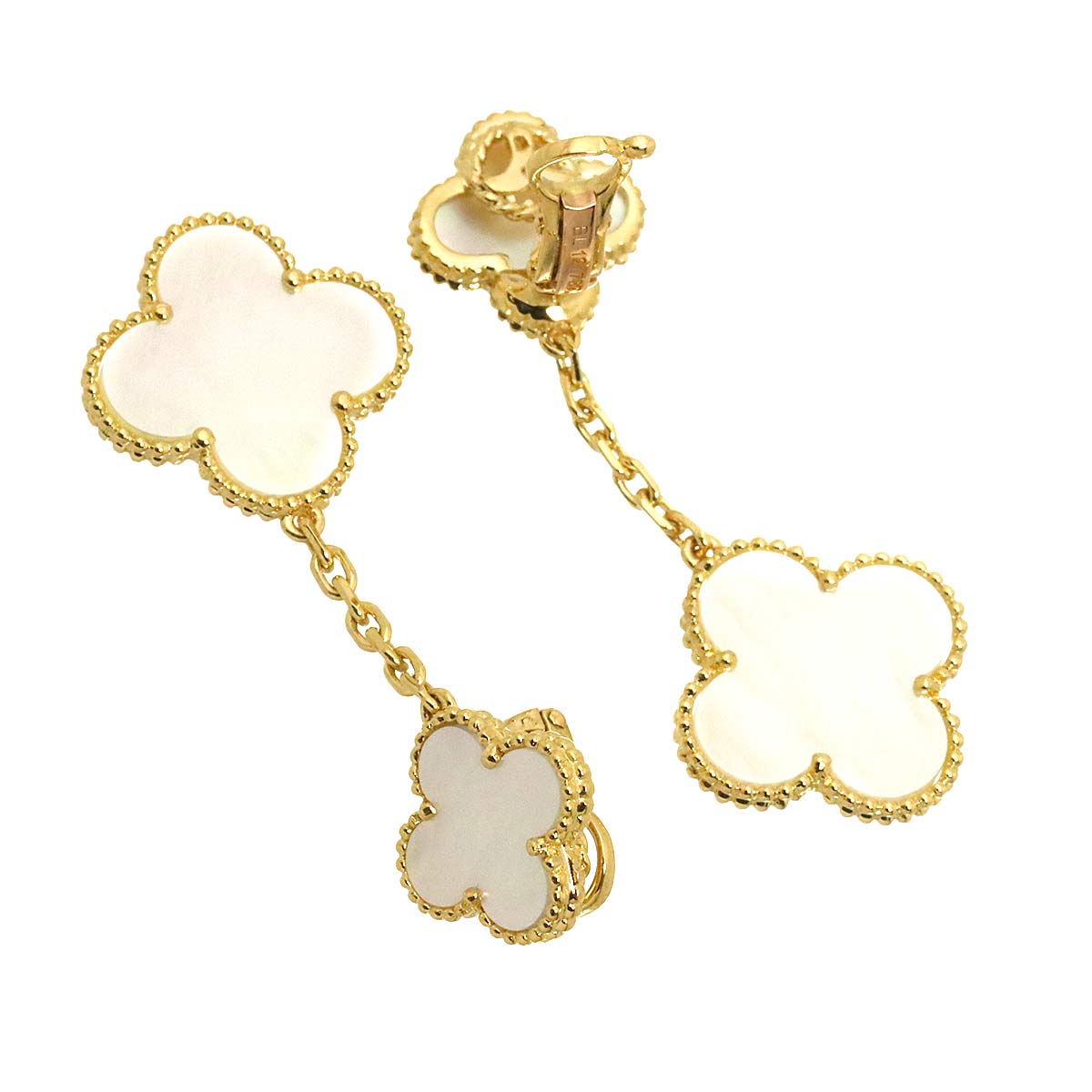 Magic Alhambra MOP Earrings Clip on 18K YG