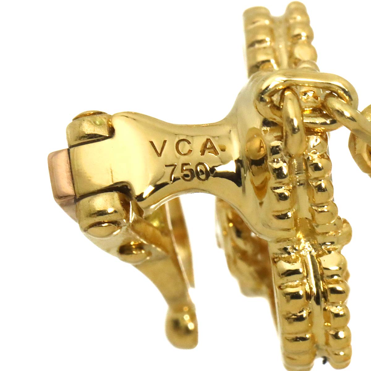 Magic Alhambra MOP Earrings Clip on 18K YG