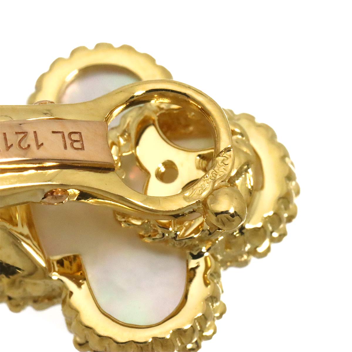 Magic Alhambra MOP Earrings Clip on 18K YG