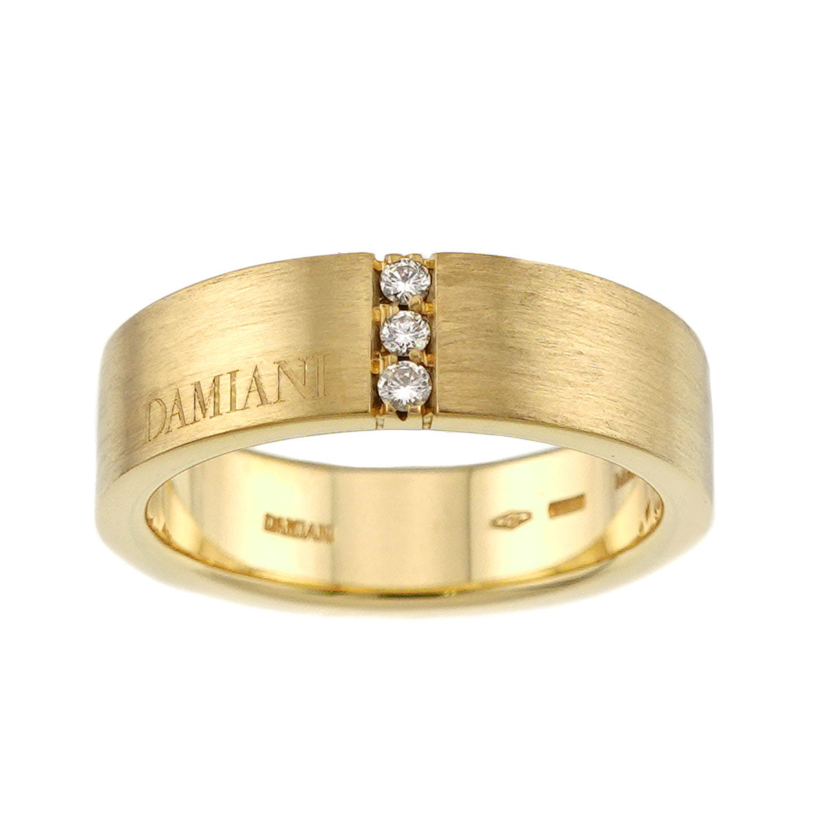 Diamond Ring 18K Yellow Gold 750 size7.5-7.75(US)