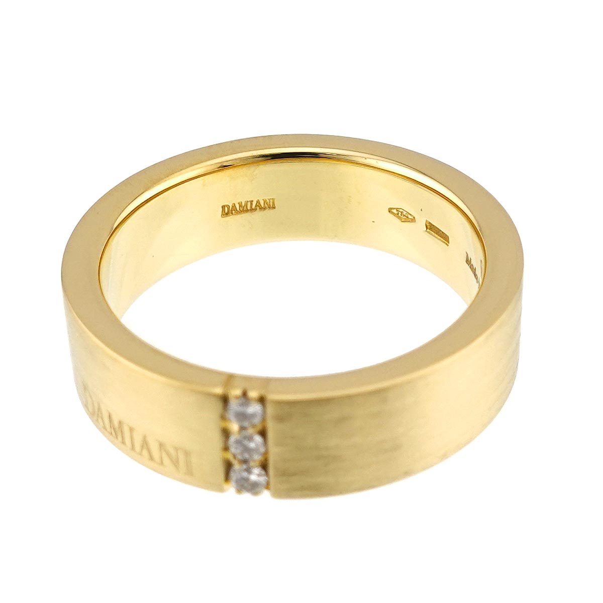 Diamond Ring 18K Yellow Gold 750 size7.5-7.75(US)