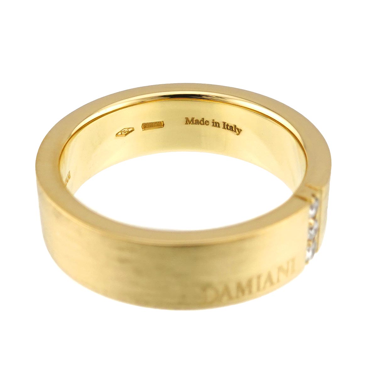 Diamond Ring 18K Yellow Gold 750 size7.5-7.75(US)
