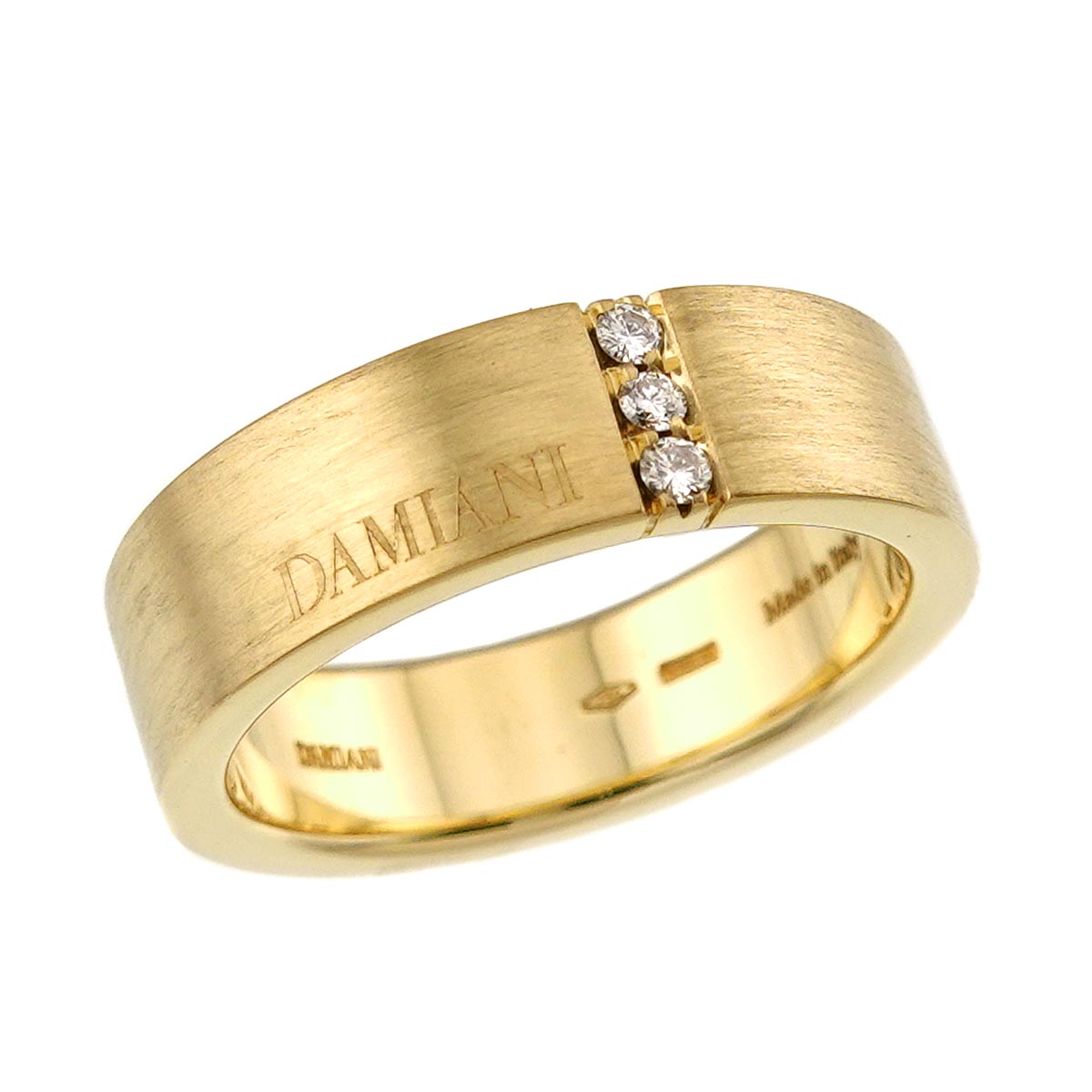 Diamond Ring 18K Yellow Gold 750 size7.5-7.75(US)