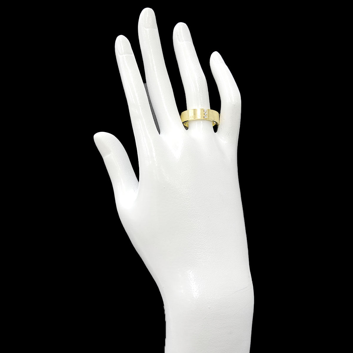Diamond Ring 18K Yellow Gold 750 size7.5-7.75(US)