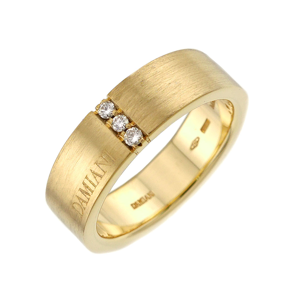 Diamond Ring 18K Yellow Gold 750 size7.5-7.75(US)