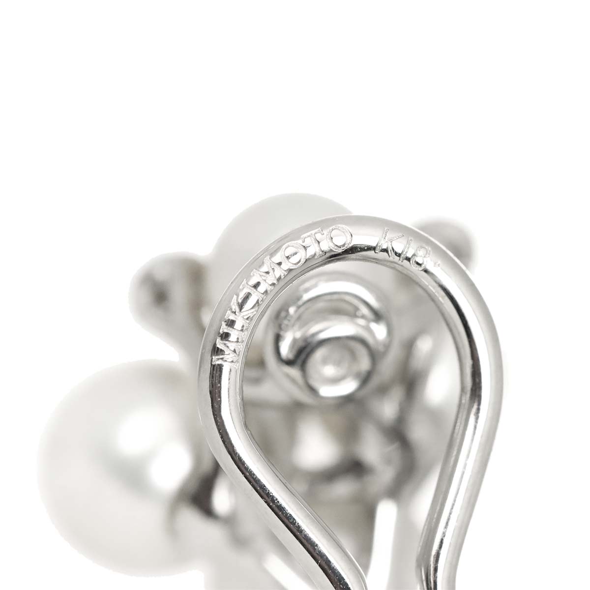 Akoya Pearl 6.0-4.7mm Diamond Earrings Clip on 18K WG 750