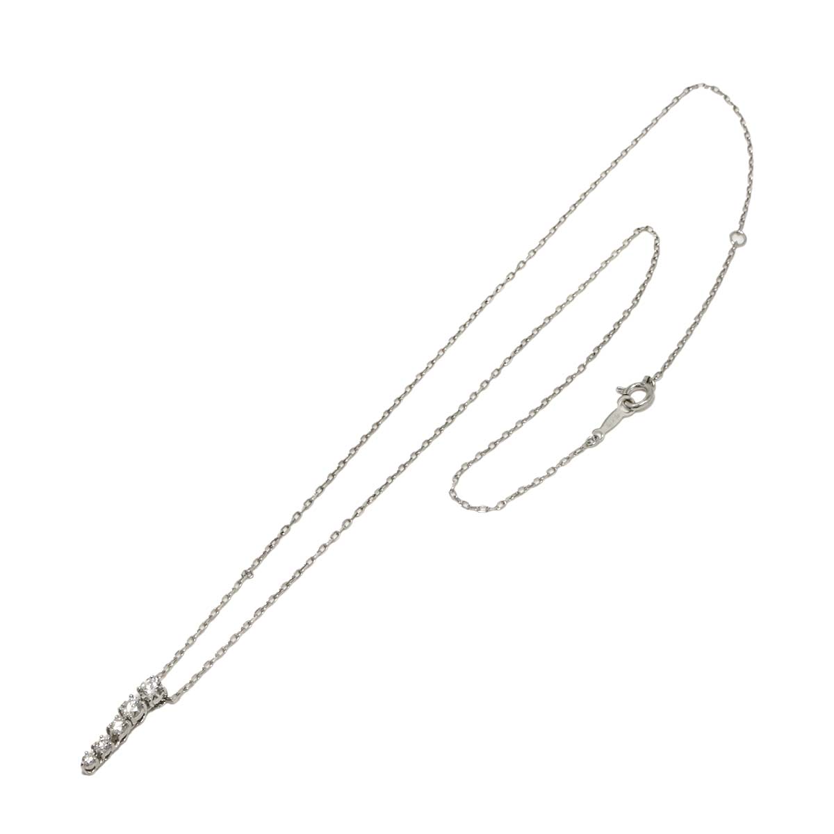 Diamond 0.37ct Necklace 18K White Gold 750