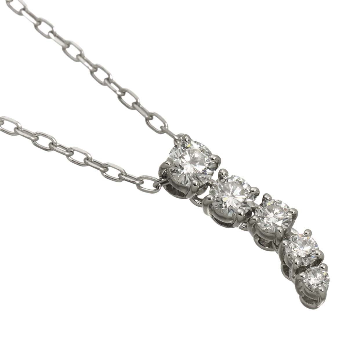 Diamond 0.37ct Necklace 18K White Gold 750
