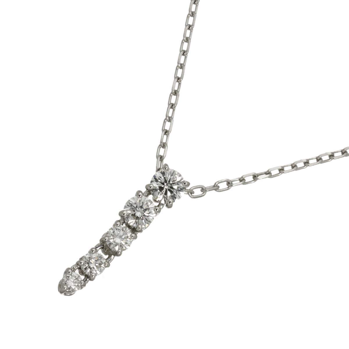 Diamond 0.37ct Necklace 18K White Gold 750