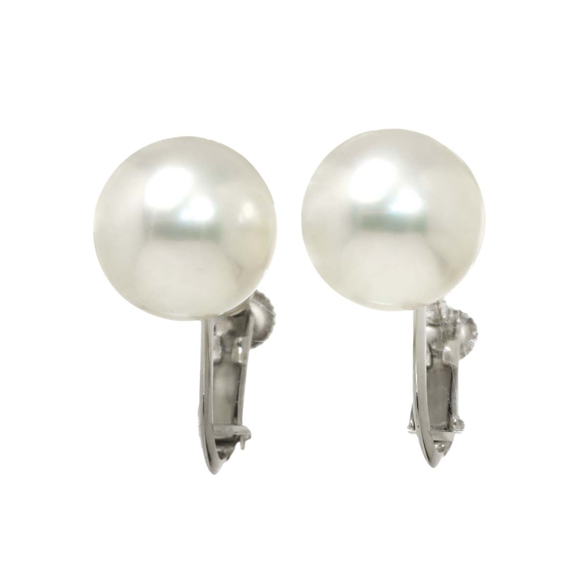 South Sea Pearl 10.7mm Earrings Clip on 18K WG White Gold 750