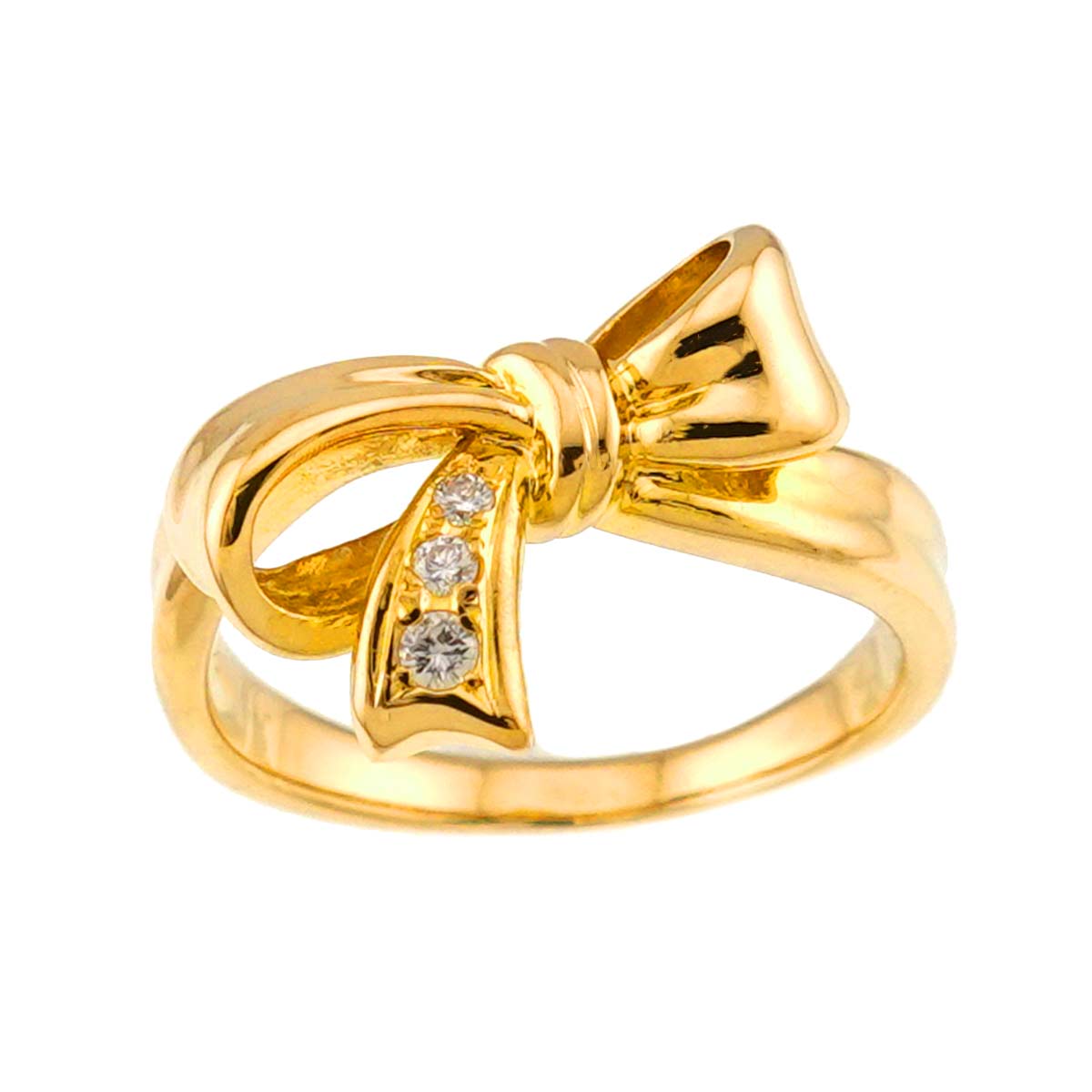 Diamond 0.04ct Ring 18K YG 750 Size6.25-6.5(US)