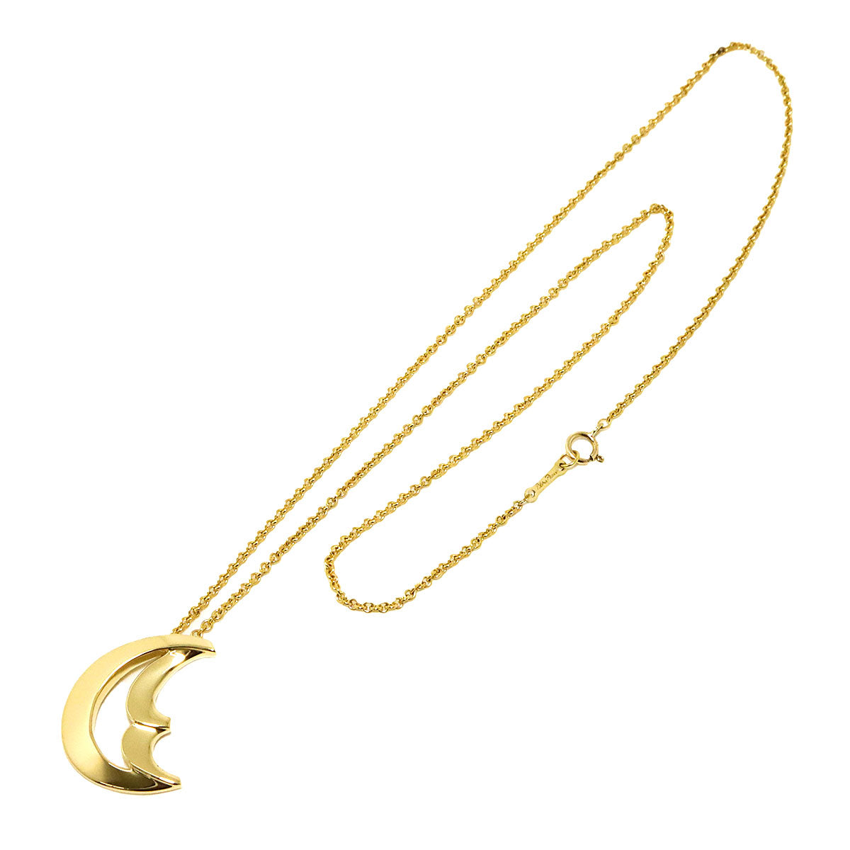 Crescent moon Necklace 18K Yellow Gold 750