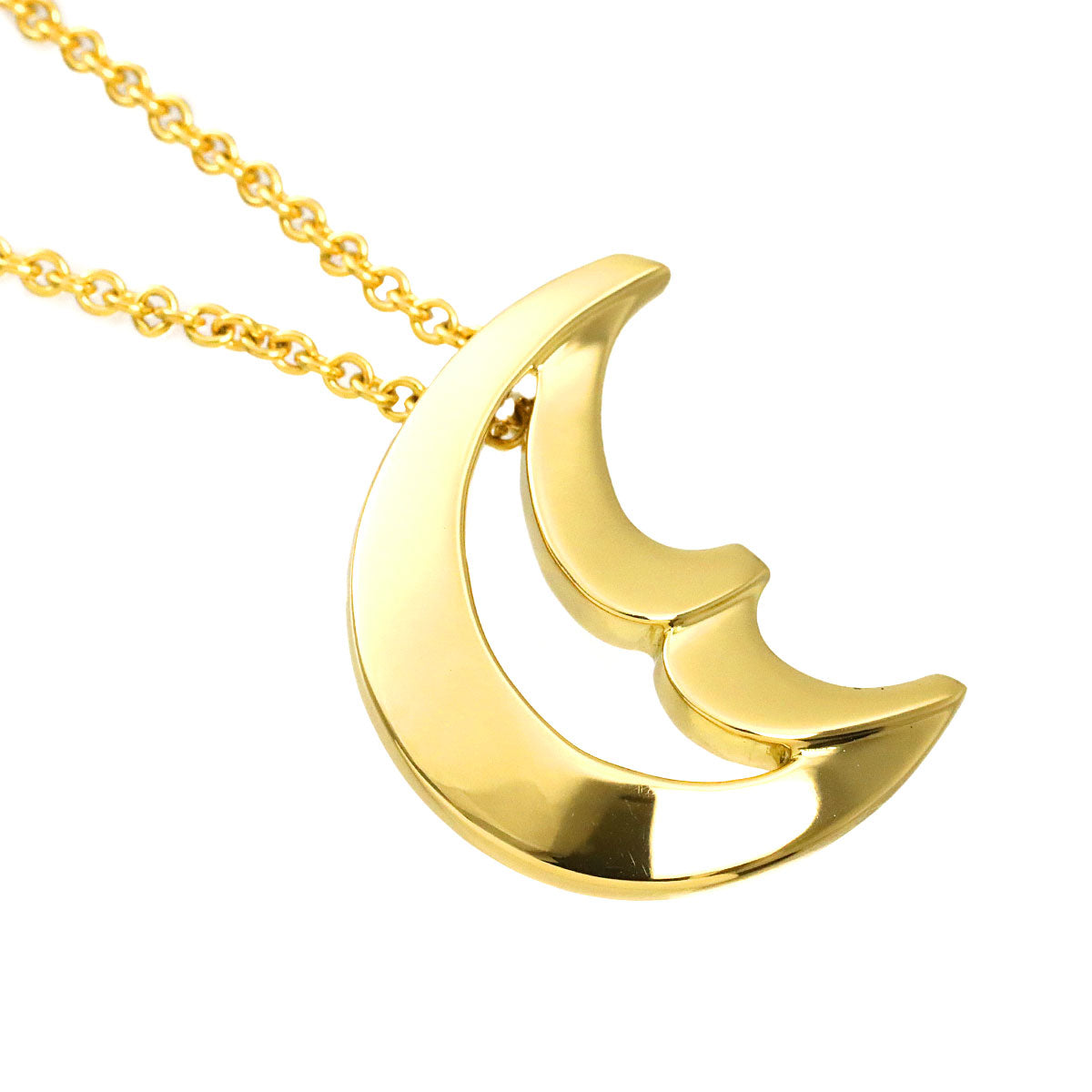 Crescent moon Necklace 18K Yellow Gold 750