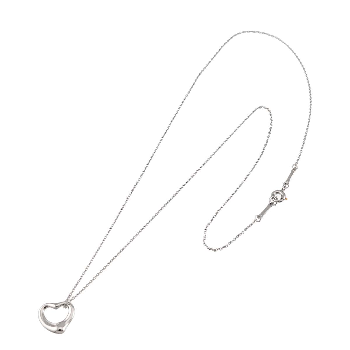 Open Heart Necklace Platinum