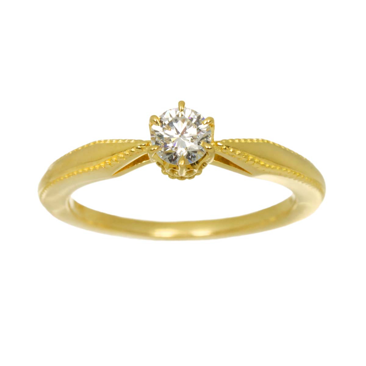 Diamond 0.195ct Ring 18K YG 750 Size2.75-3(US)