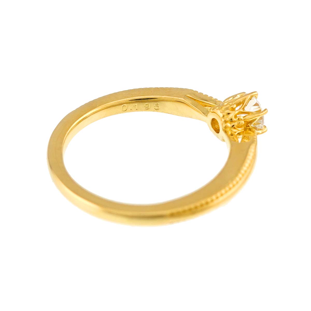Diamond 0.195ct Ring 18K YG 750 Size2.75-3(US)