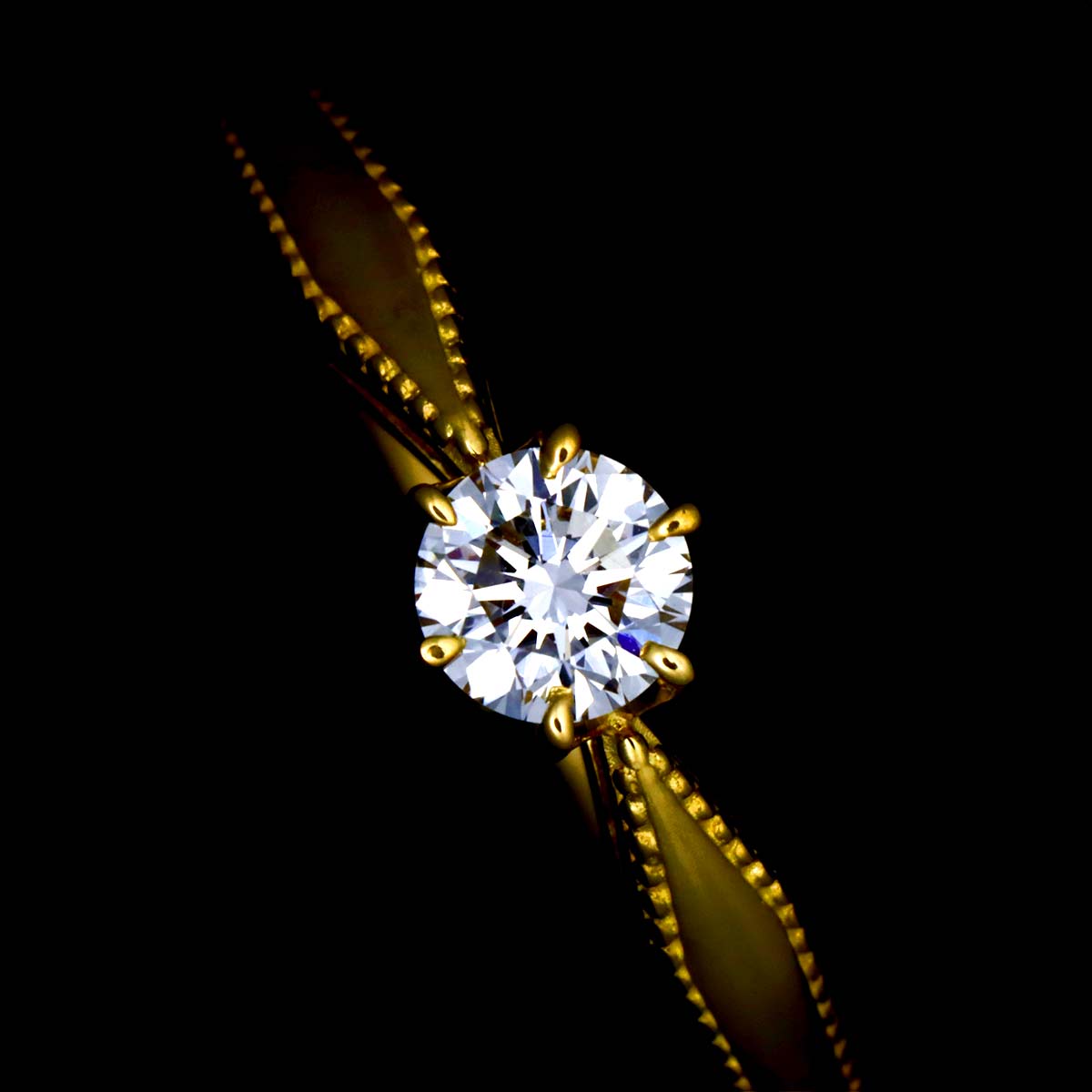 Diamond 0.195ct Ring 18K YG 750 Size2.75-3(US)