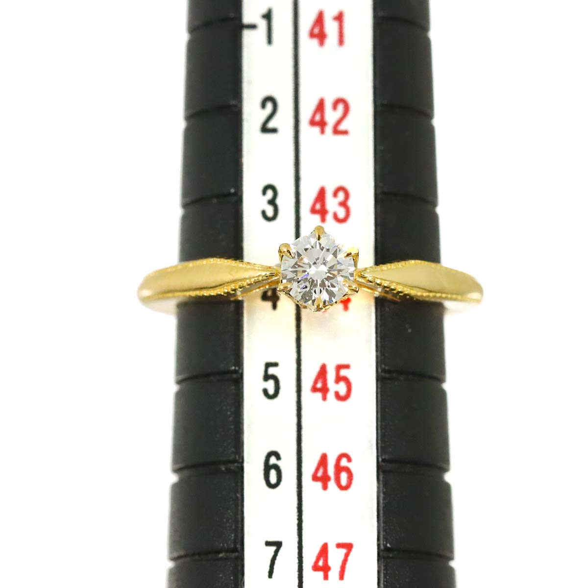 Diamond 0.195ct Ring 18K YG 750 Size2.75-3(US)